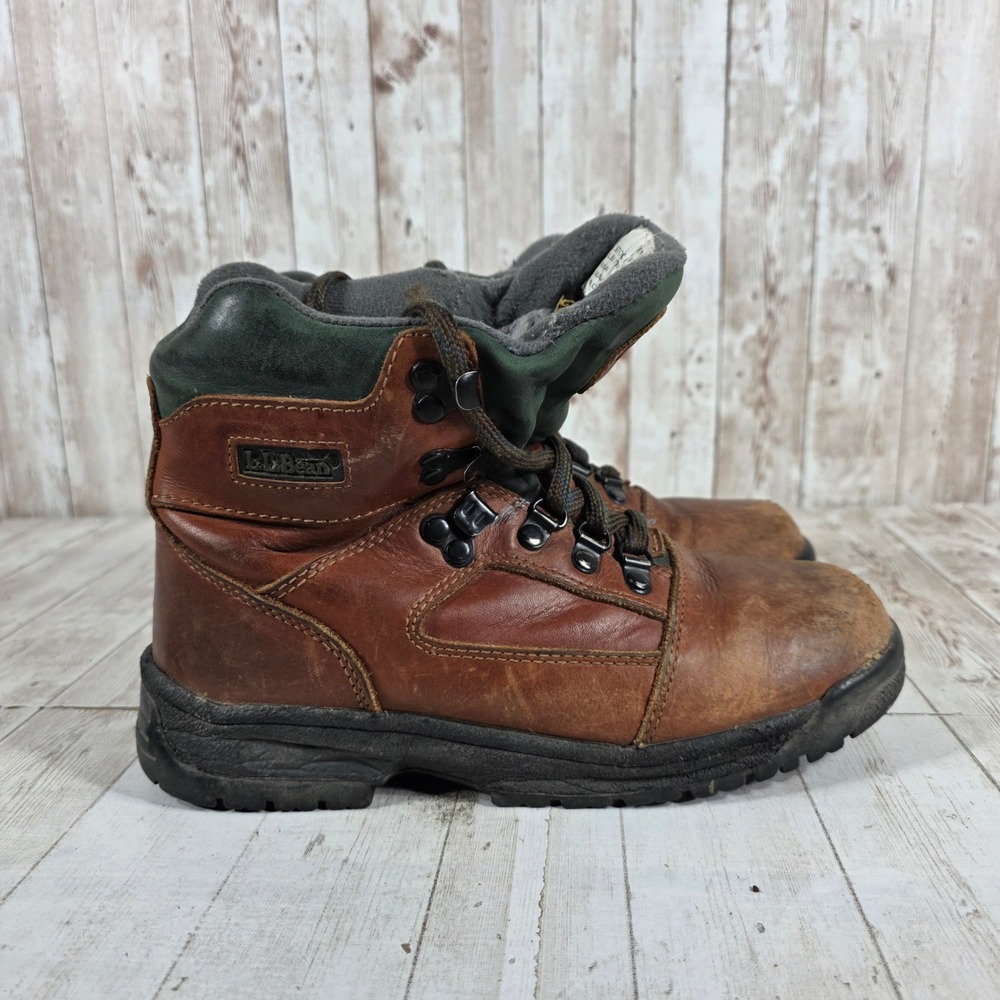 LL Bean Knife Edge Gore-Tex Brown Leather Hiking Boots Womens 6.5 M W719